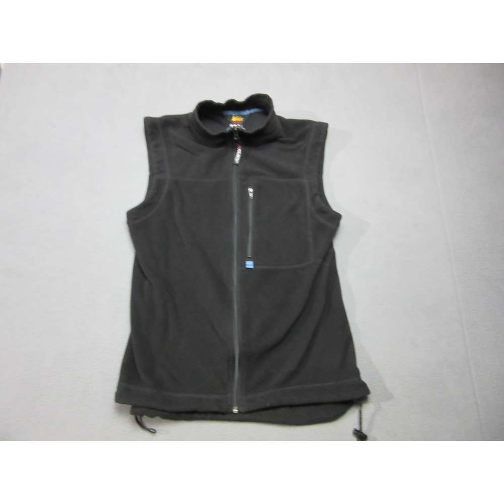 REI Vest Mens Medium Black Vintage Fleece Polartec Mock Neck Outdoor Full Zip